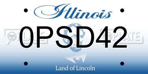 0PSD42 Illinois License Plate