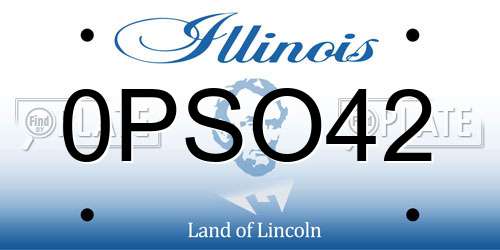 0PSO42 Illinois License Plate