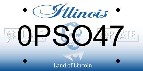0PSO47 Illinois License Plate