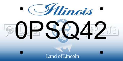 0PSQ42 Illinois License Plate