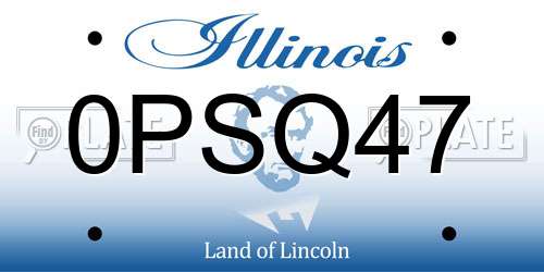 0PSQ47 Illinois License Plate