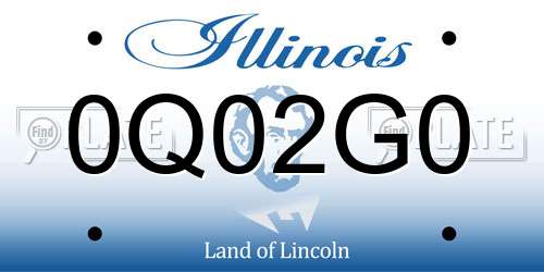 0Q02G0 Illinois License Plate