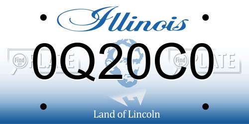 0Q20C0 Illinois License Plate