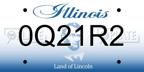 0Q21R2 Illinois License Plate
