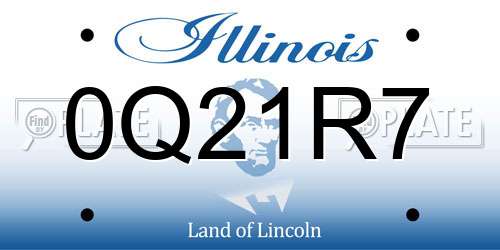 0Q21R7 Illinois License Plate