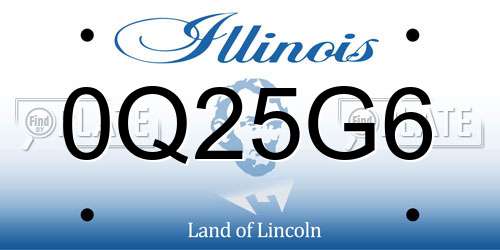 0Q25G6 Illinois License Plate