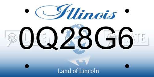 0Q28G6 Illinois License Plate