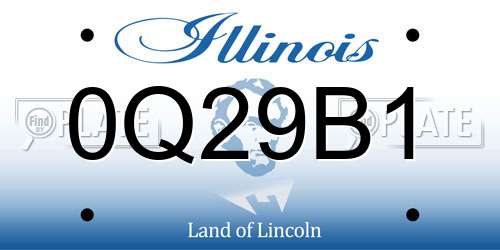 0Q29B1 Illinois License Plate