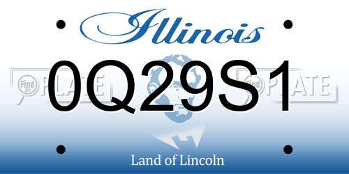 0Q29S1 Illinois License Plate