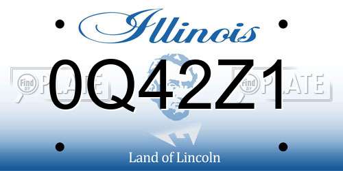 0Q42Z1 Illinois License Plate