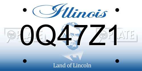 0Q47Z1 Illinois License Plate