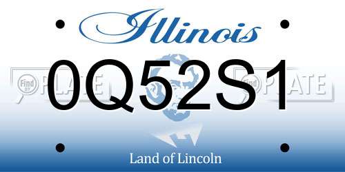 0Q52S1 Illinois License Plate