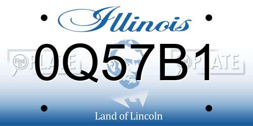 0Q57B1 Illinois License Plate