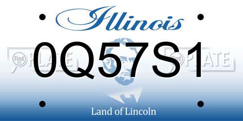 0Q57S1 Illinois License Plate