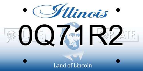 0Q71R2 Illinois License Plate