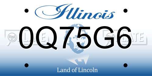 0Q75G6 Illinois License Plate