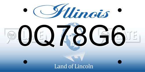 0Q78G6 Illinois License Plate