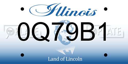0Q79B1 Illinois License Plate