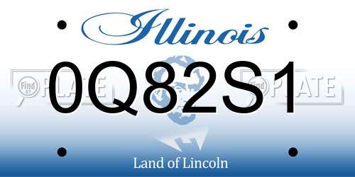 0Q82S1 Illinois License Plate