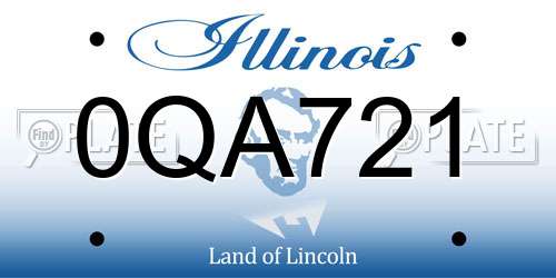 0QA721 Illinois License Plate