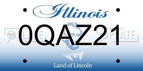 0QAZ21 Illinois License Plate