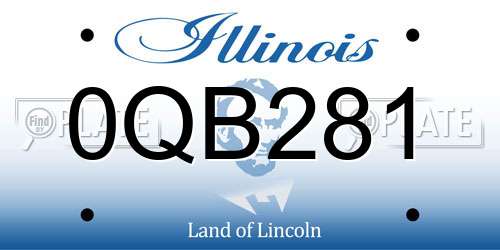0QB281 Illinois License Plate