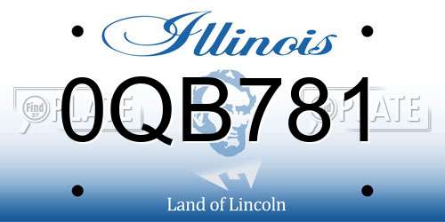 0QB781 Illinois License Plate