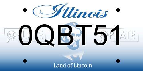 0QBT51 Illinois License Plate