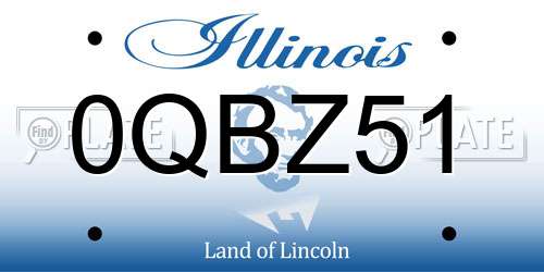 0QBZ51 Illinois License Plate
