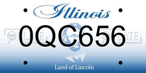 0QC656 Illinois License Plate