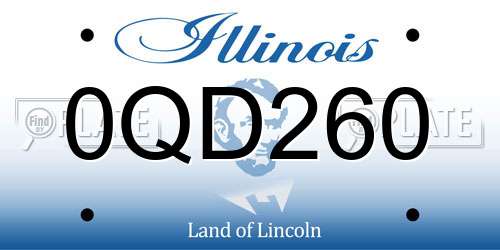 0QD260 Illinois License Plate