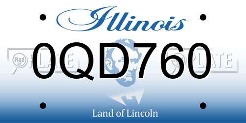 0QD760 Illinois License Plate