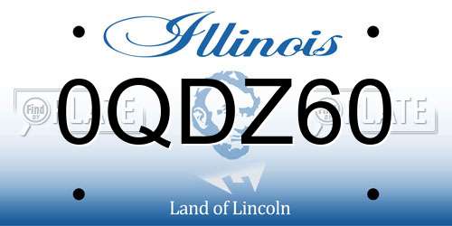 0QDZ60 Illinois License Plate
