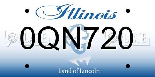 0QN720 Illinois License Plate