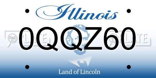 0QQZ60 Illinois License Plate