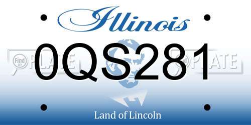 0QS281 Illinois License Plate