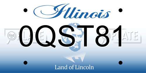 0QST81 Illinois License Plate
