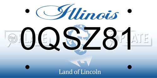 0QSZ81 Illinois License Plate