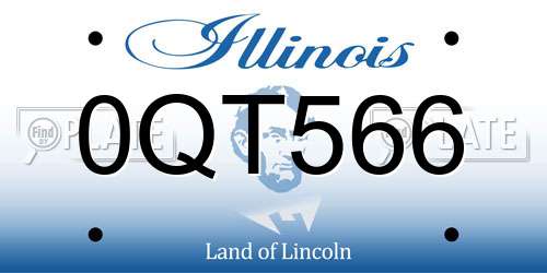 0QT566 Illinois License Plate