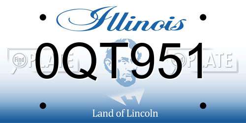 0QT951 Illinois License Plate