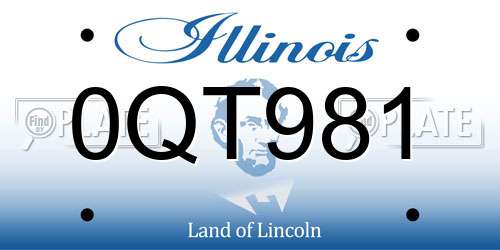 0QT981 Illinois License Plate