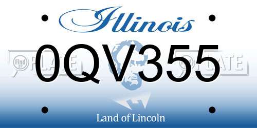 0QV355 Illinois License Plate