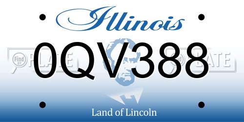 0QV388 Illinois License Plate