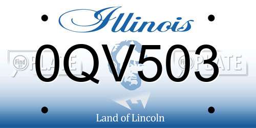 0QV503 Illinois License Plate