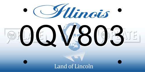 0QV803 Illinois License Plate