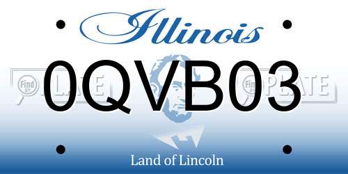 0QVB03 Illinois License Plate
