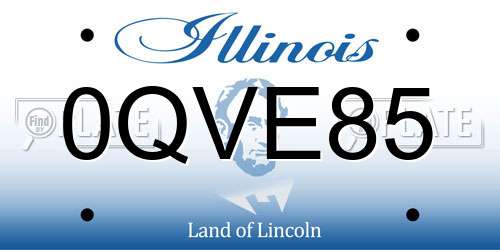 0QVE85 Illinois License Plate