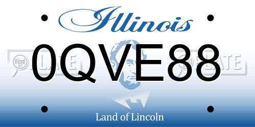 0QVE88 Illinois License Plate