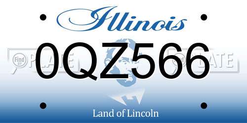0QZ566 Illinois License Plate
