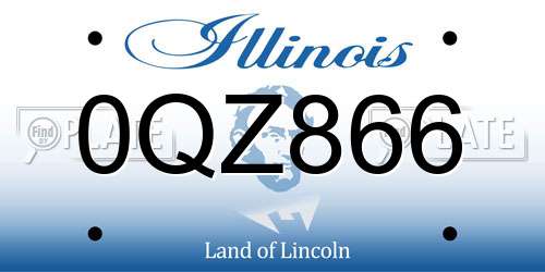 0QZ866 Illinois License Plate